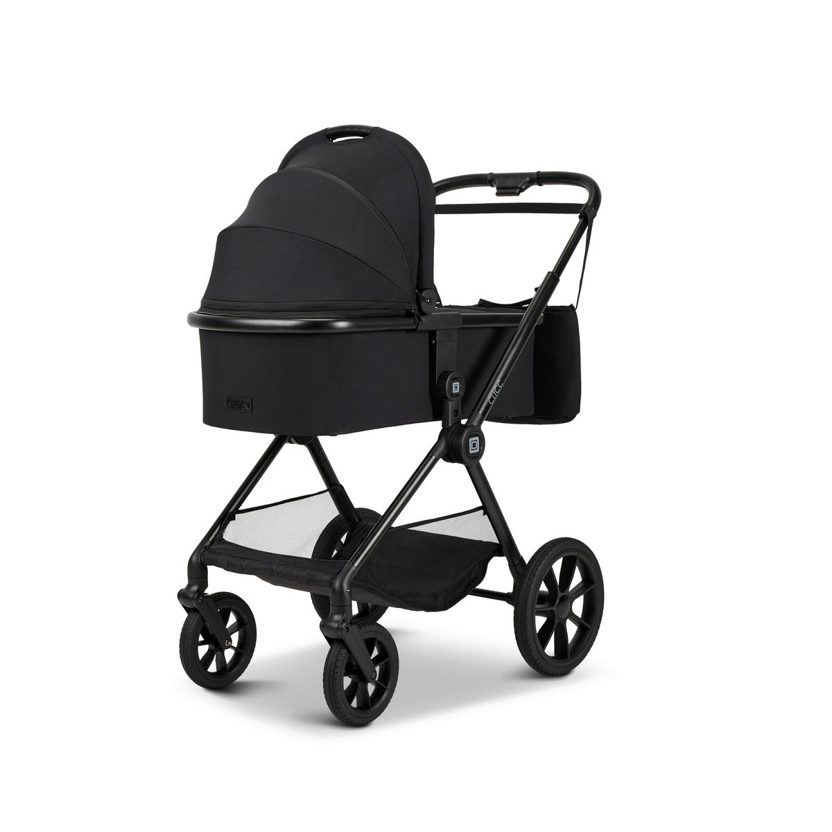 KINDERWAGENSET CLICC  - Schwarz, Basics, Textil/Metall (61/114/84cm) - Moon