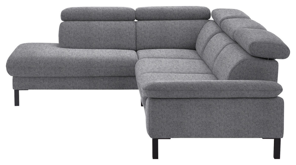 ECKSOFA in Flachgewebe Grau  217/272 cm  - Schwarz/Grau, Design, Holzwerkstoff/Textil (217/272cm) - Pure Home Comfort