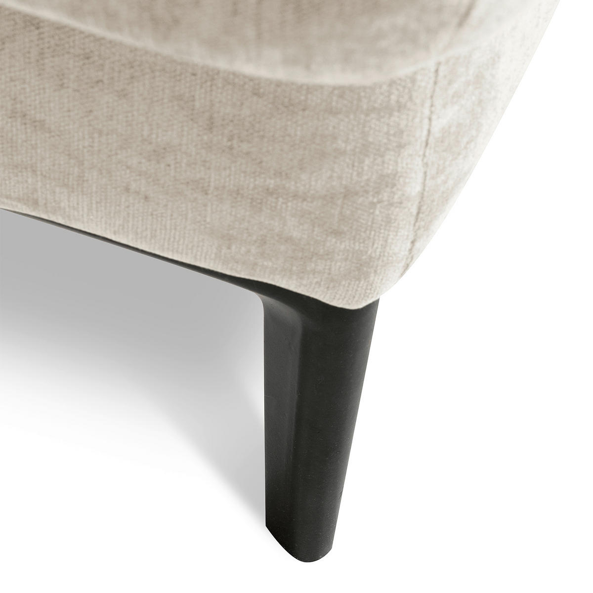 ECKSOFA  Webstoff Creme  - Creme/Schwarz, Design, Textil/Metall (195/268cm) - Livetastic