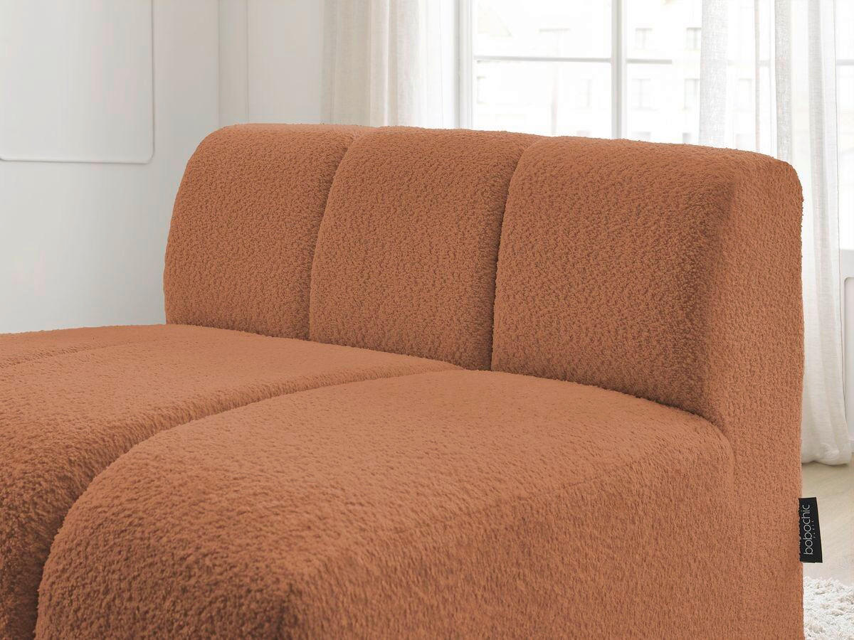 SOFAELEMENT ANNECY Bouclé Orange  - Schwarz/Orange, MODERN, Kunststoff/Textil (91/72/91cm)