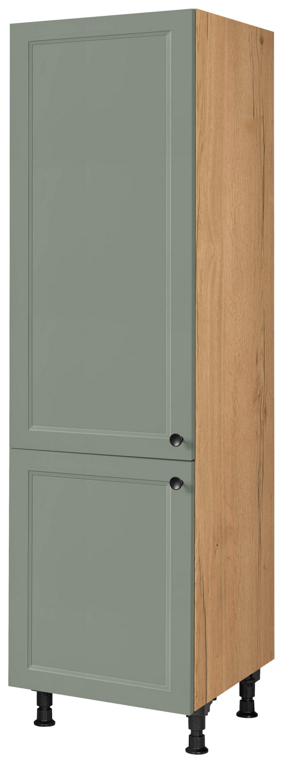 GERÄTEUMBAUSCHRANK 60/216,6/58 cm  in Grün  - Edelstahlfarben/Eichefarben, MODERN, Holzwerkstoff/Metall (60/216,6/58cm) - Nobilia