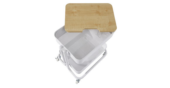 SERVIERWAGEN in Weiß, Eichefarben - Eichefarben/Weiß, Design, Holzwerkstoff/Kunststoff (43/49,5/35cm) - Carryhome