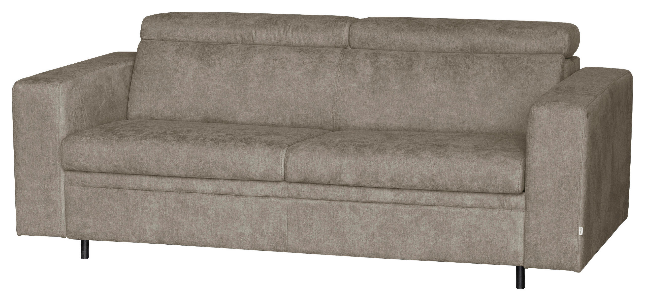 KANAPÉÁGY iszap  - iszap/fekete, Konventionell, műanyag/textil (206/82-100/101cm) - Venda