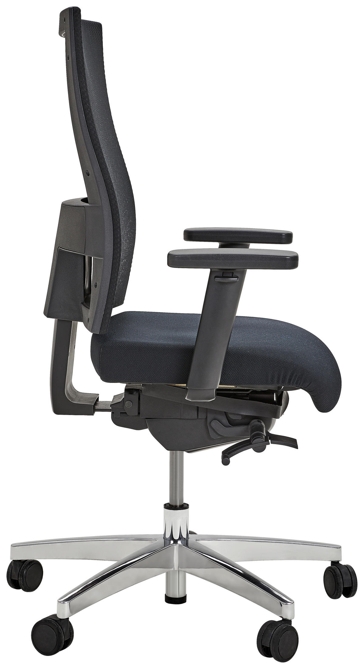 DREHSTUHL Webstoff Schwarz, Alufarben  - Schwarz/Alufarben, Design, Kunststoff/Textil (70/101-113/48cm) - Topstar