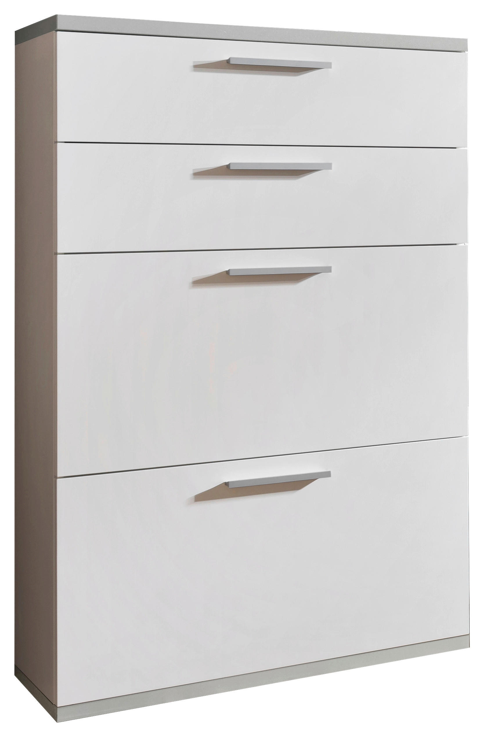 SCHUHSCHRANK  in 81/129/35 cm  - Silberfarben/Schwarz, Design, Holzwerkstoff/Kunststoff (81/129/35cm) - Moderano