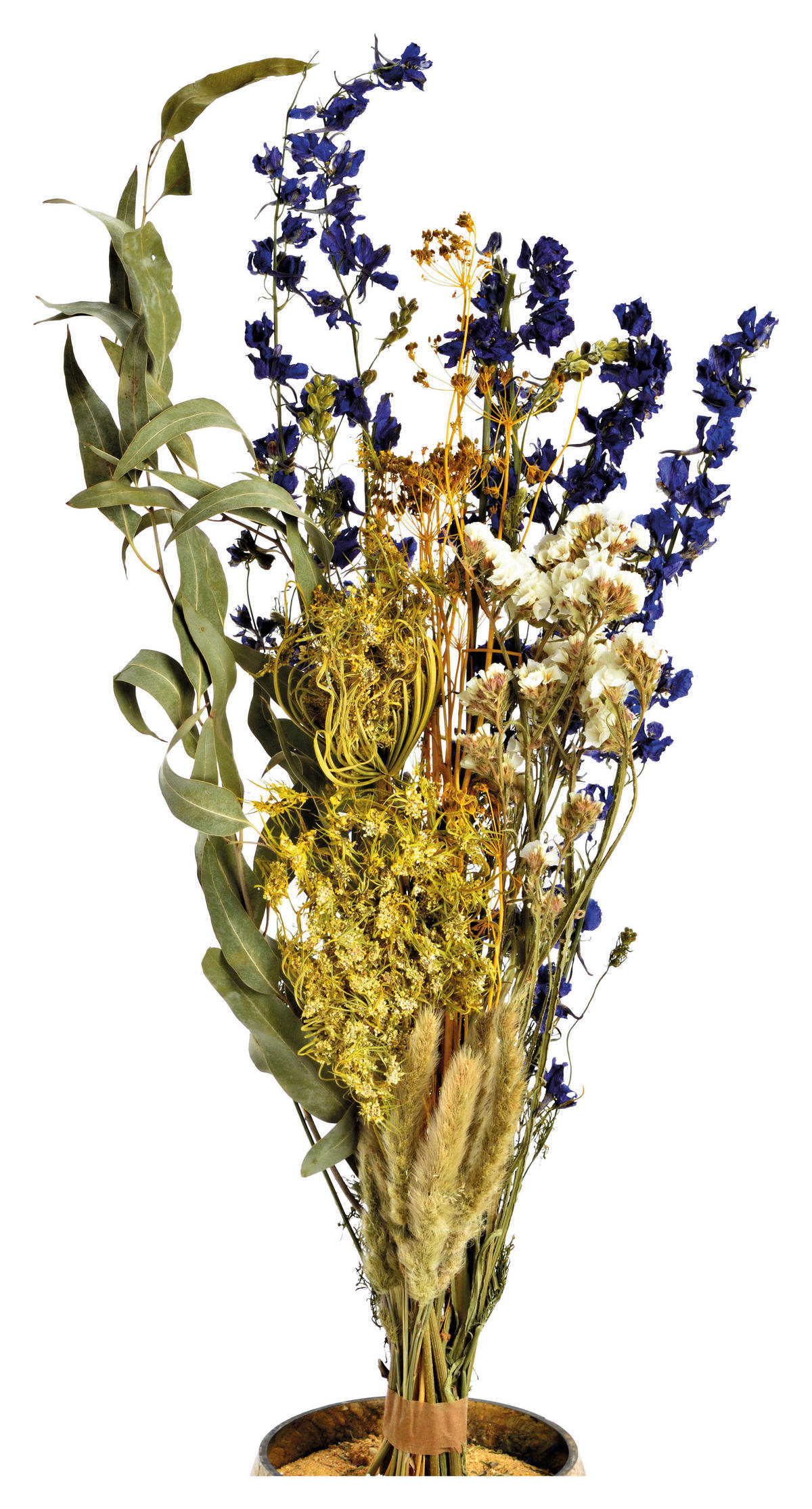 TROCKENBLUMENSTRAUß  - Blau/Gelb, Basics, Naturmaterialien (55qm)