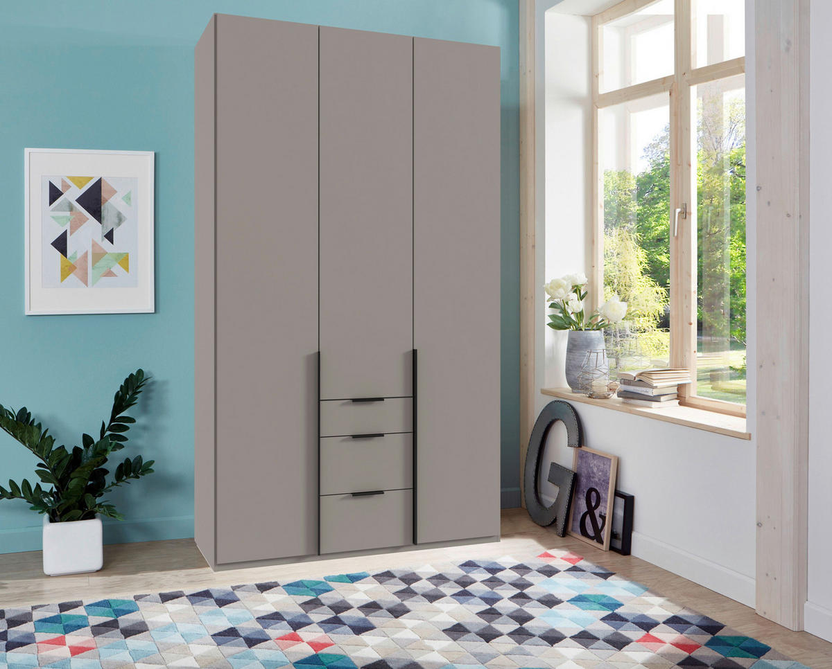 DREHTÜRENSCHRANK  in Grau, Sahara  - Schwarz/Grau, MODERN, Holzwerkstoff/Metall (135/236/58cm) - MID.YOU