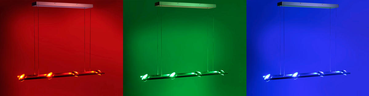 LED-HÄNGELEUCHTE Lola Smart 98/16,5/130 cm   - Chromfarben/Nickelfarben, Design, Kunststoff/Metall (98/16,5/130cm)