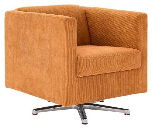 DESIGNSESSEL Cord Orange    - Chromfarben/Orange, Design, Textil/Metall (72/71/75cm) - LOOKS by W.Joop