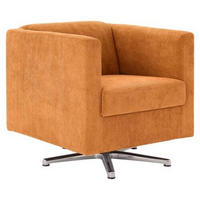 DESIGNSESSEL in Cord Orange  - Chromfarben/Orange, Design, Textil/Metall (72/71/75cm) - LOOKS by W.Joop