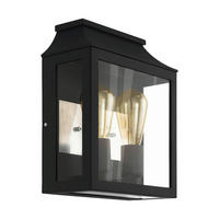 AUSSENWANDLEUCHTE - Klar/Schwarz, Konventionell, Glas/Metall (33/26,5/12cm) - Eglo