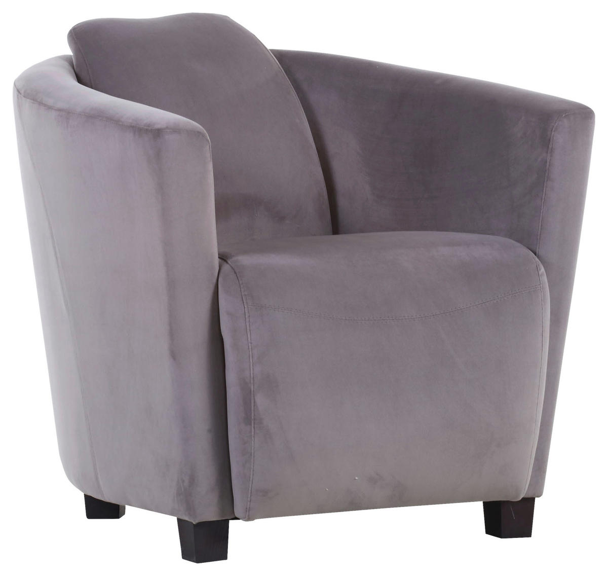 COCKTAILSESSEL Mikrofaser Grau  - Braun/Grau, Design, Holz/Textil (72/72/85cm)