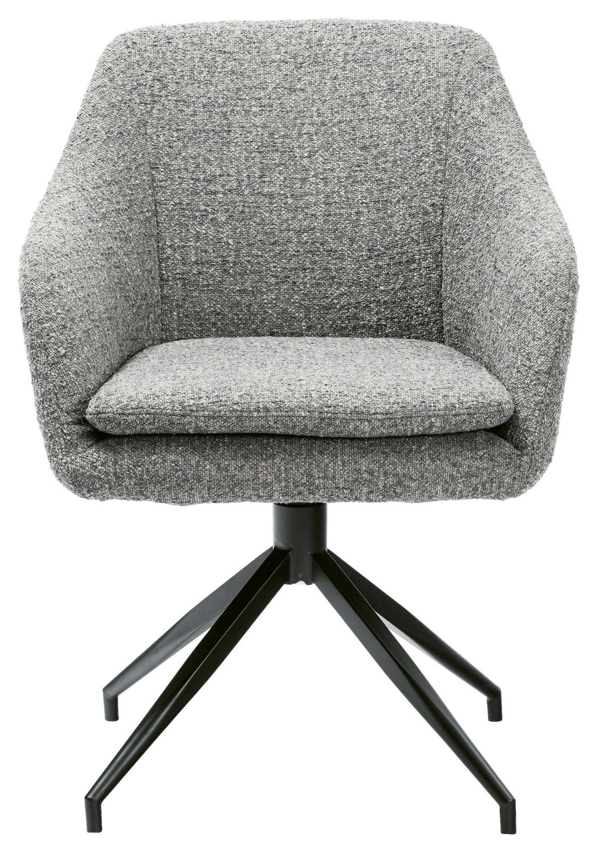 ARMLEHNSTUHL  in Eisen Webstoff  - Blaugrau/Schwarz, Design, Textil/Metall (61/83/61.5cm) - Cassando