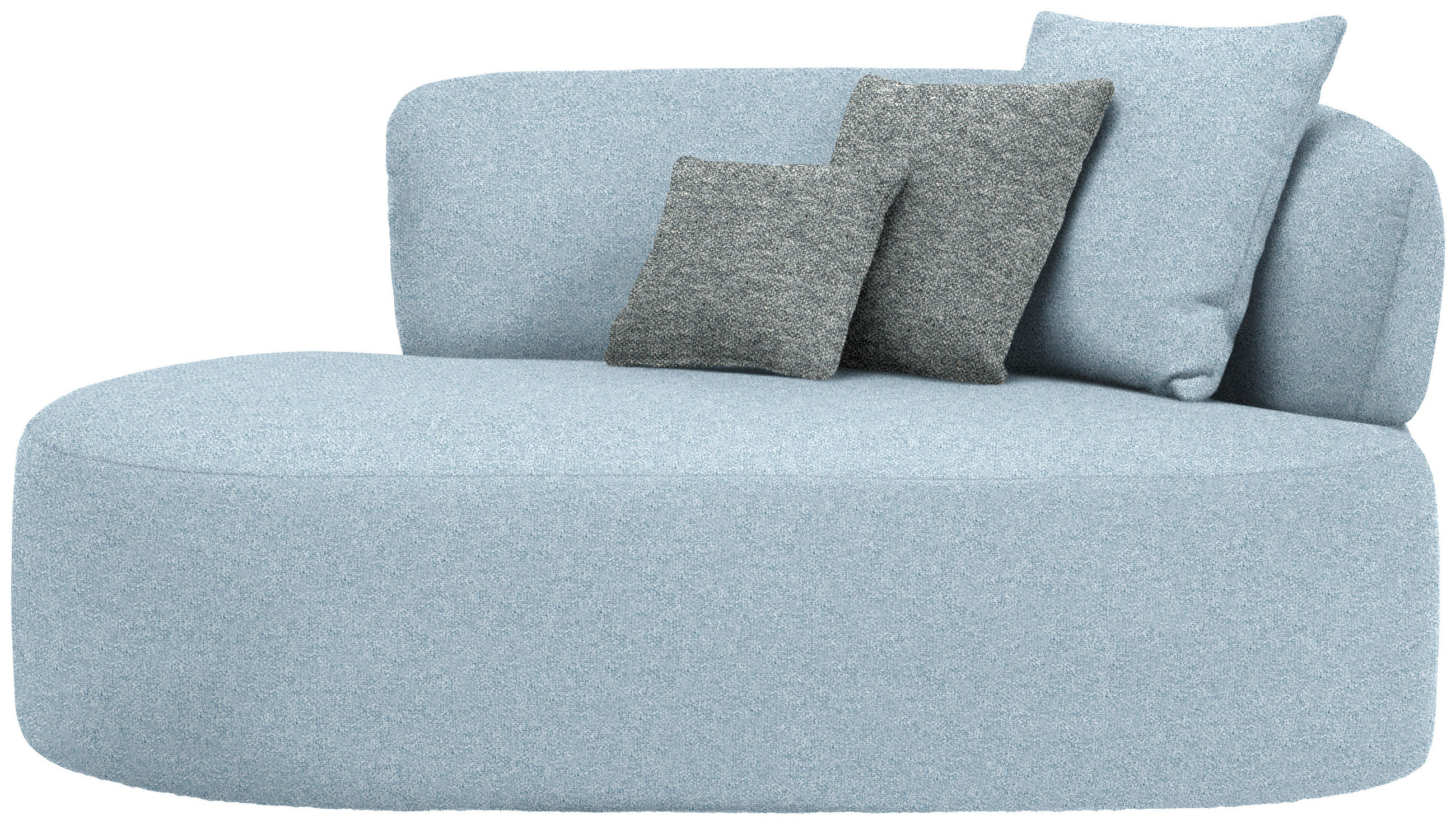 RÉCAMIERE in Flachgewebe Blau, Grau, Grün  - Blau/Schwarz, MODERN, Kunststoff/Textil (166/86/105cm) - Hom`in