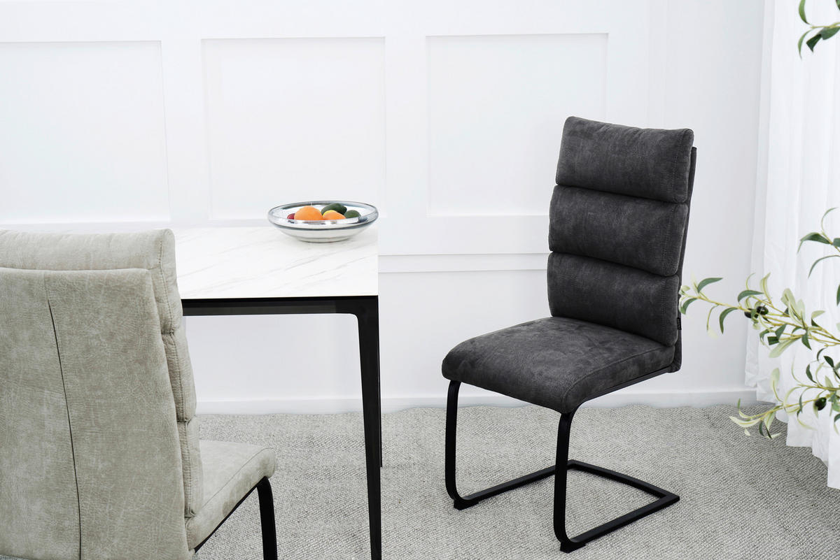 SCHWINGSTUHL  Stoffauswahl Webstoff  - Anthrazit/Schwarz, Design, Textil/Metall (47/106/63cm) - Novel