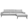 ECKSOFA in Echtleder Weiss  - Weiss/Schwarz, Design, Leder/Metall (310/180cm) - Dieter Knoll