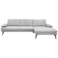 ECKSOFA in Echtleder Weiß  310/180 cm  - Schwarz/Weiß, Design, Leder/Metall (310/180cm) - Dieter Knoll
