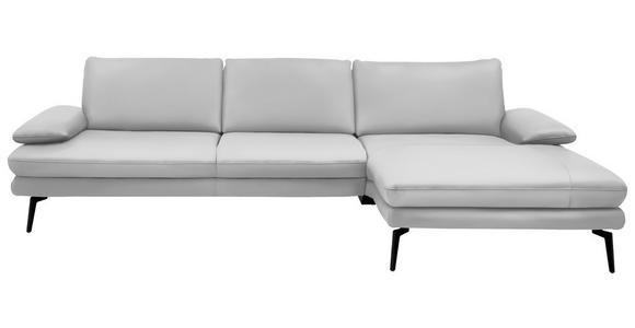 ECKSOFA in Echtleder Weiß 310/180 cm - Schwarz/Weiß, Design, Leder/Metall (310/180cm) - Dieter Knoll