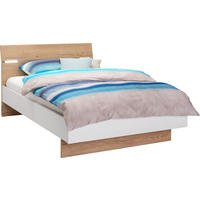 POSTELJA 120 cm   x 200 cm  , leseni material bela, barve hrasta  - barve hrasta/bela, Design, leseni material (120/200cm) - Hom`in