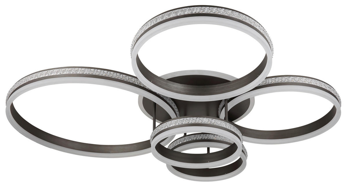 LED-DECKENLEUCHTE 120 W    114/91/21,5 cm  - Klar/Titanfarben, Design, Kunststoff/Metall (114/91/21,5cm) - Globo