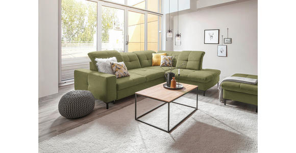 ECKSOFA  in Chenille Olivgrün  310/240 cm  - Schwarz/Olivgrün, Design, Textil/Metall (310/240cm) - Xora