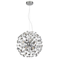 KRISTALL-HÄNGELEUCHTE 40/150 cm   - Klar/Chromfarben, LIFESTYLE, Glas/Kunststoff (40/150cm) - Globo