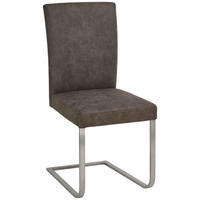 SCHWINGSTUHL  Beinauswahl, Lederauswahl, Stoffauswahl, Typenauswahl beflockt  - Edelstahlfarben/Grau, Design, Textil/Metall (47/97/45cm) - Moderano