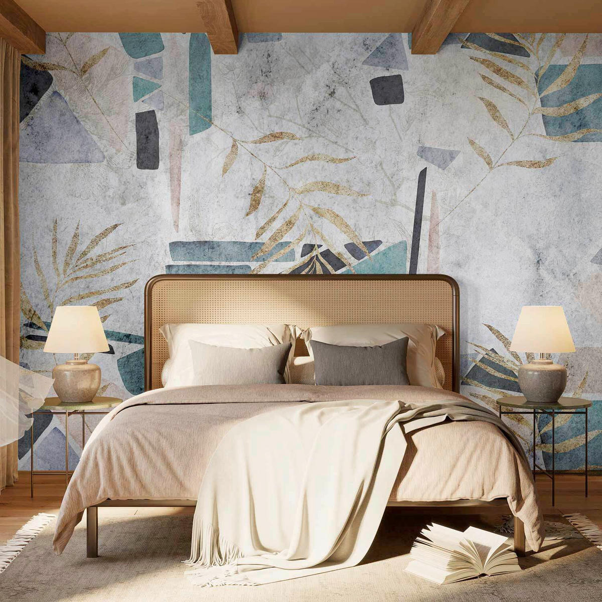 FOTOTAPETE  - Türkis/Hellgrau, LIFESTYLE, Textil (400/280cm) - artgeist