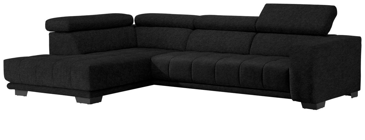 ECKSOFA in Mikrofaser Anthrazit  - Anthrazit/Schwarz, Design, Textil/Metall (207/301cm) - Xora