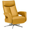 RELAXSESSEL in Leder Gelb  - Chromfarben/Gelb, Design, Leder/Metall (74/105/82cm) - Welnova