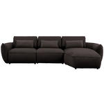 ECKSOFA  in Chenille Schwarzbraun  340/190 cm  - Schwarzbraun/Walnussfarben, Design, Kunststoff/Textil (340/190cm) - Belluti