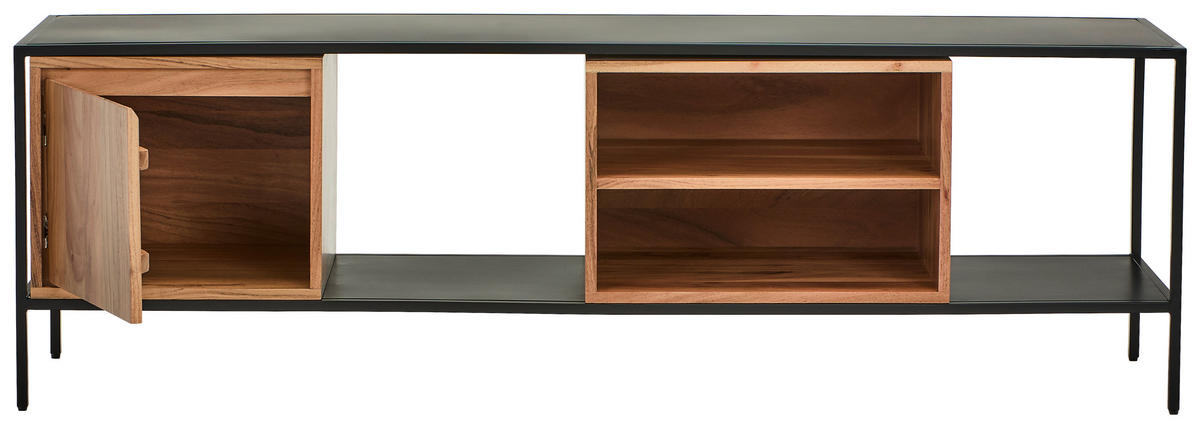 LOWBOARD  in 160/40/50 cm  - Schwarz/Naturfarben, Design, Holz/Metall (160/40/50cm) - Livetastic