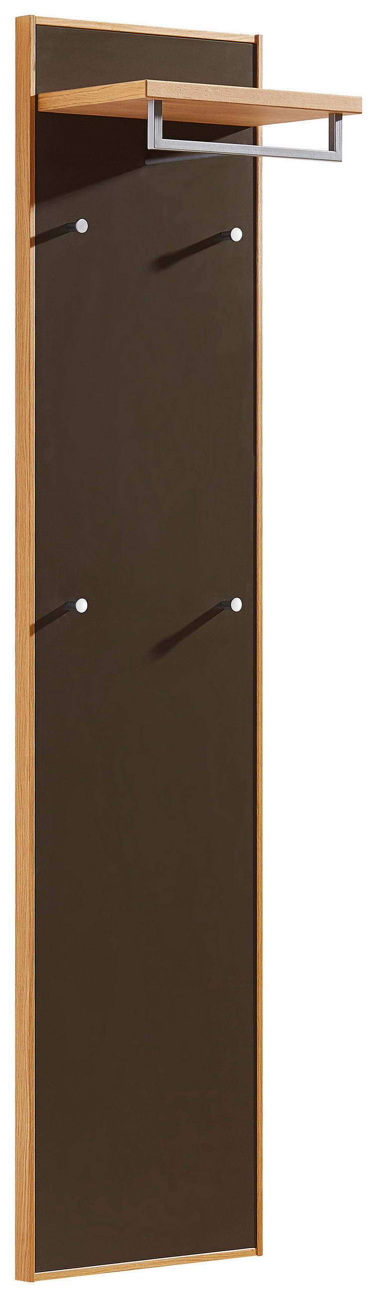 GARDEROBNI PANEL - barve hrasta/temno rjava, Basics, leseni material/les (44/183/29cm) - Novel