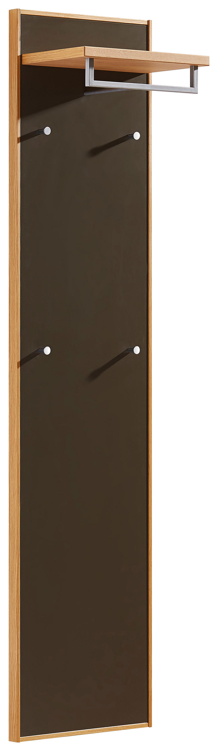 GARDEROBNI PANEL - barve hrasta/temno rjava, Basics, leseni material/les (44/183/29cm) - Novel