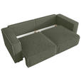 SCHLAFSOFA Cord Olivgrün  inkl. Zierkissen, Bettkasten, Schlaffunktion  - Schwarz/Olivgrün, MODERN, Kunststoff/Textil (250/68/104cm) - Xora