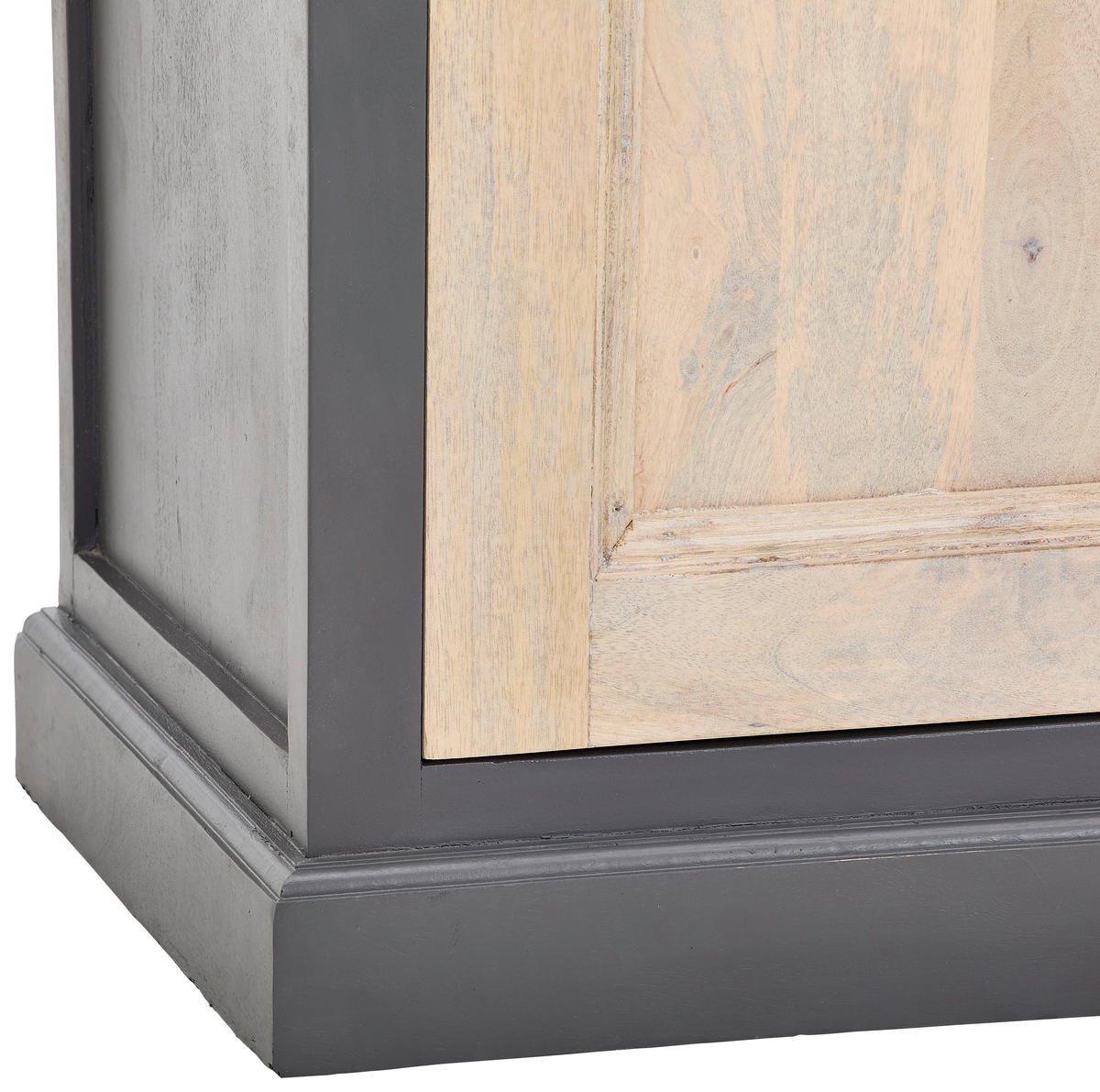 HIGHBOARD Kigali  in 100/145/40 cm  - Schwarz/Naturfarben, Natur, Glas/Holz (100/145/40cm) - Livetastic