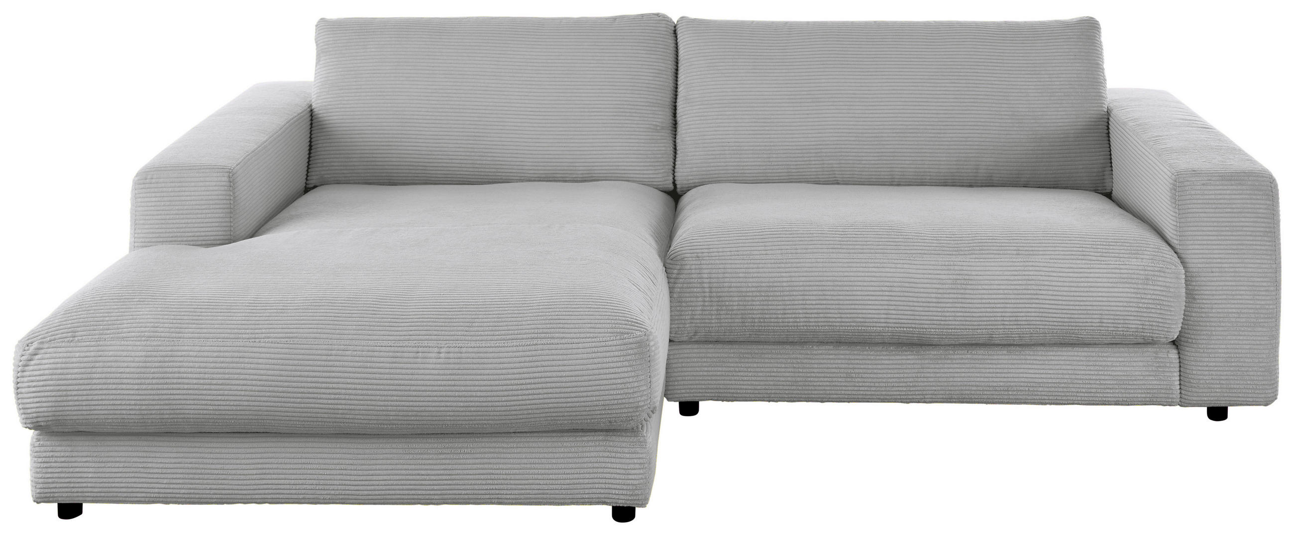 ECKSOFA in Cord Grau  190/270 cm  - Schwarz/Grau, Design, Kunststoff/Textil (190/270cm) - Lomoco