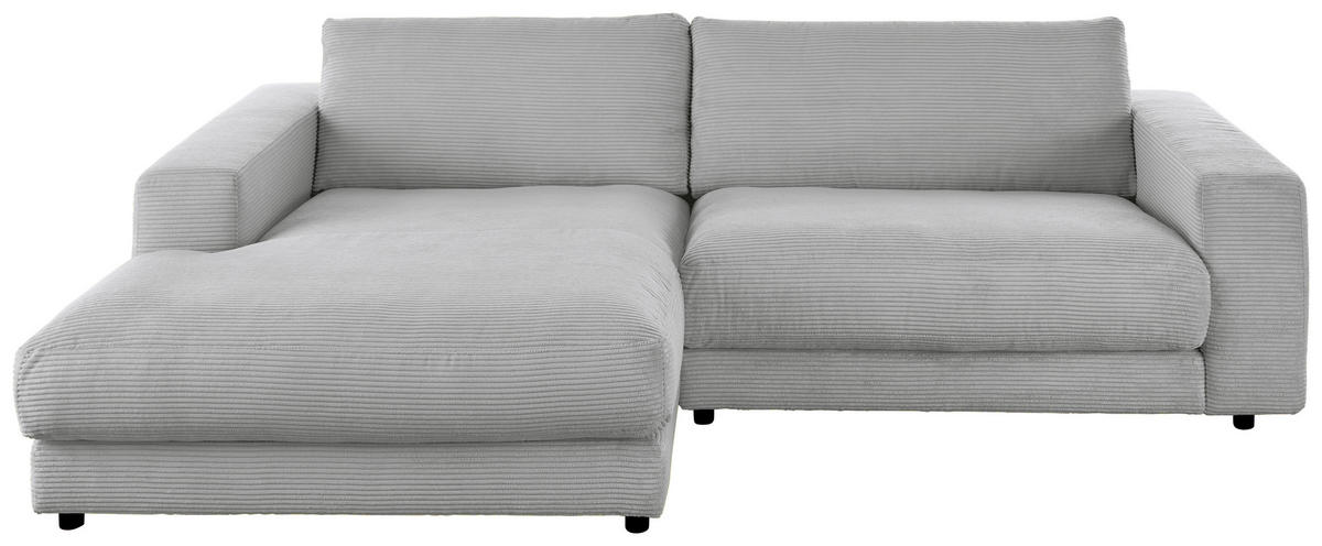 ECKSOFA in Cord Grau  - Schwarz/Grau, Design, Kunststoff/Textil (190/270cm) - Lomoco