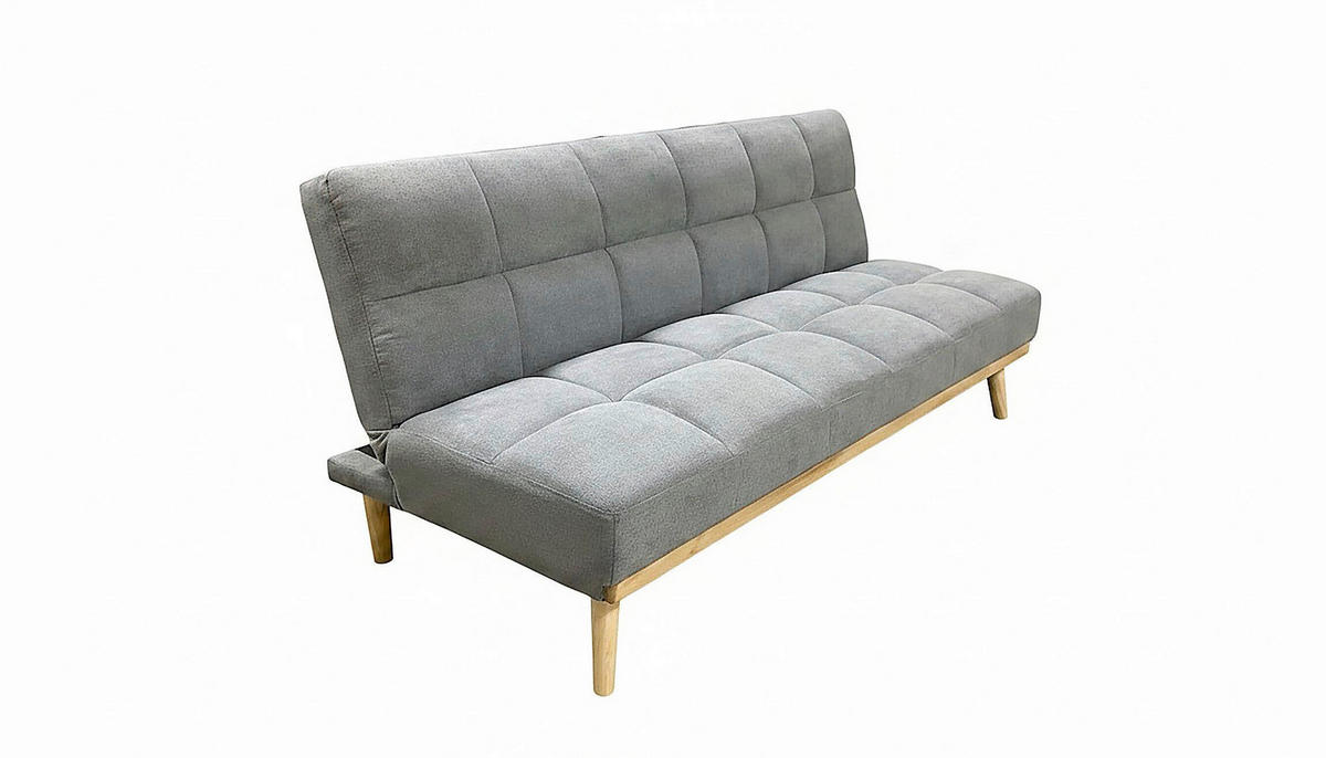 SCHLAFSOFA UNDICI in Webstoff Grau  - Naturfarben/Grau, Design, Holz/Textil (190/84/80cm) - P & B