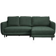 ECKSOFA  in Struktur Dunkelgrün  - Dunkelgrün/Schwarz, KONVENTIONELL, Holz/Textil (247/170cm) - Carryhome