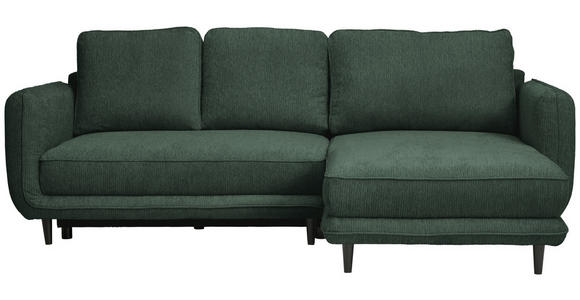 ECKSOFA  in Struktur Dunkelgrün  - Dunkelgrün/Schwarz, KONVENTIONELL, Holz/Textil (247/170cm) - Carryhome