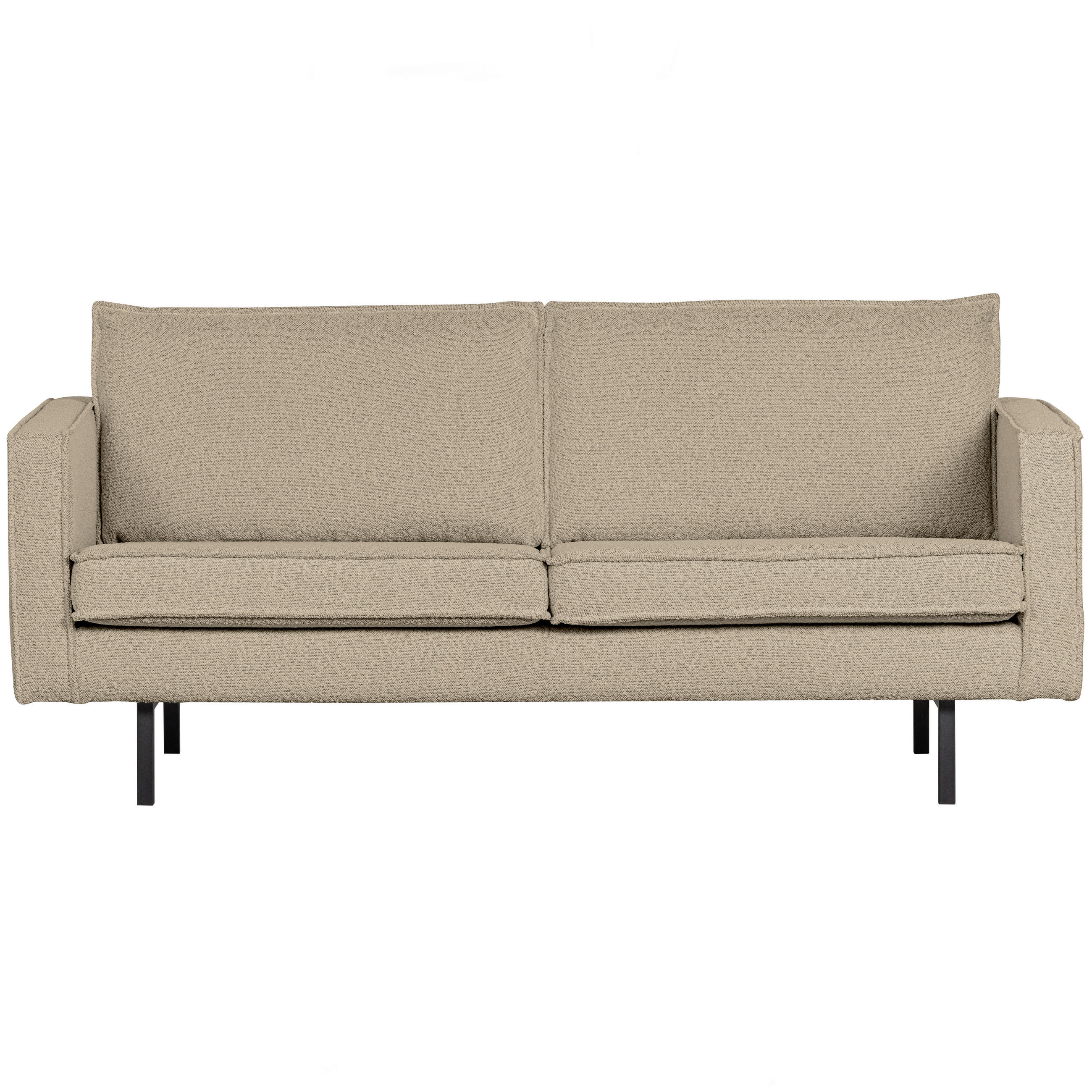 2,5-SITZER Rodeo in Bouclé Beige  - Beige/Schwarz, Design, Textil/Metall (190/85/86cm) - Livetastic