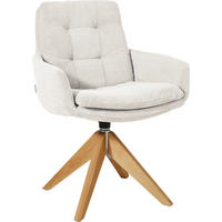 ARMLEHNSTUHL Cord  - Weiss/Eichefarben, Design, Holz/Textil (63/90/69cm) - Johann Jakob