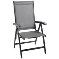 GARTENKLAPPSESSEL in Metall, Textil Anthrazit, Silberfarben  - Anthrazit/Silberfarben, Basics, Kunststoff/Textil (62/109/71cm) - Sieger