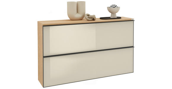 GARDEROBE 4-teilig  in 190/190/37 cm  - Eichefarben/Sahara, Design, Glas/Holz (190/190/37cm) - Dieter Knoll