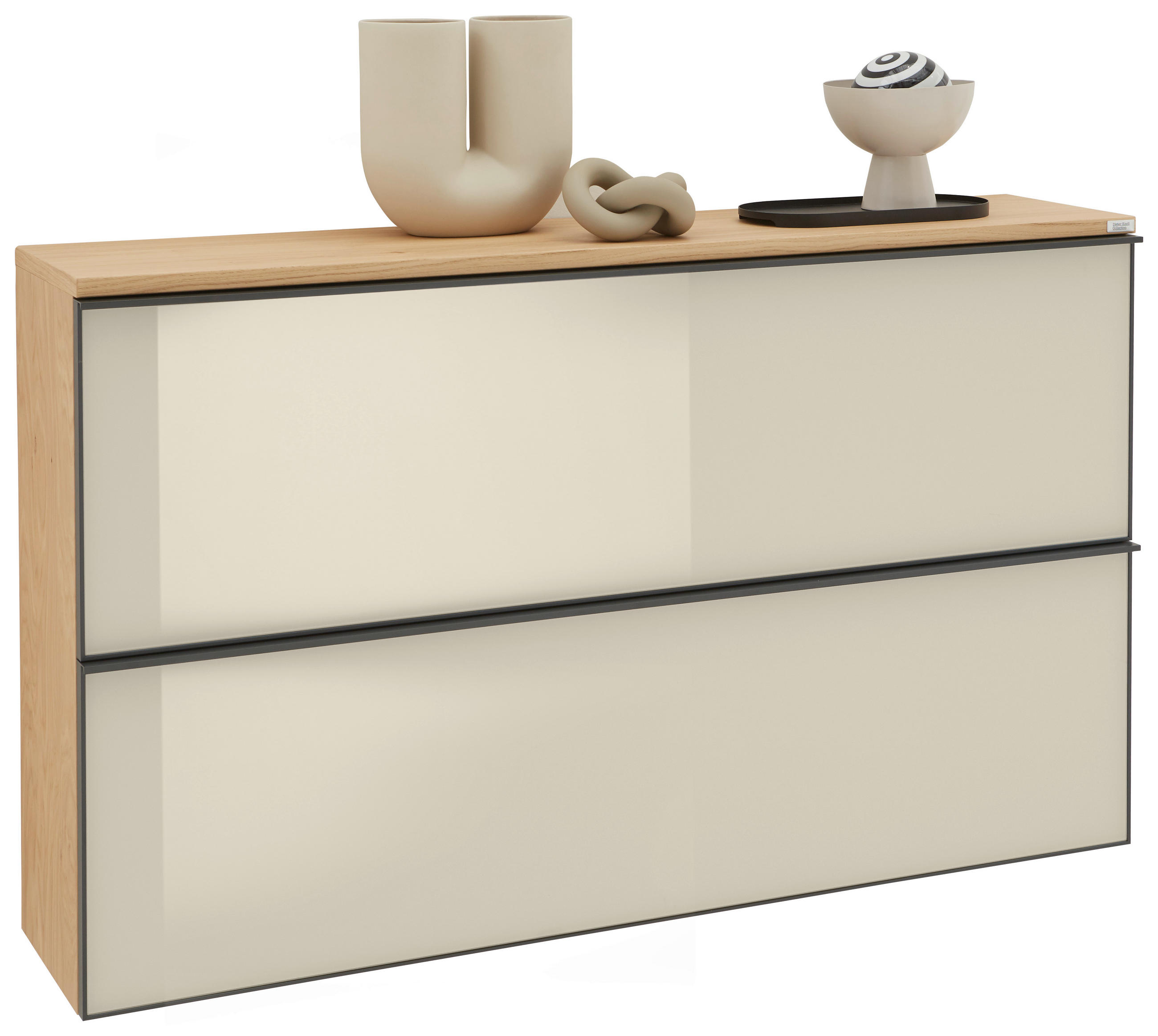 SCHUHKIPPER  in 140/83/31 cm  - Eichefarben/Anthrazit, Design, Glas/Holz (140/83/31cm) - Dieter Knoll