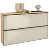 SCHUHKIPPER 140/83/31 cm  - Eichefarben/Anthrazit, Design, Glas/Holz (140/83/31cm) - Dieter Knoll