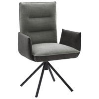 ARMLEHNSTUHL DREHBAR 360°  in Flachgewebe  - Dunkelgrau/Schwarz, Design, Textil/Metall (59/93/59cm) - Dieter Knoll