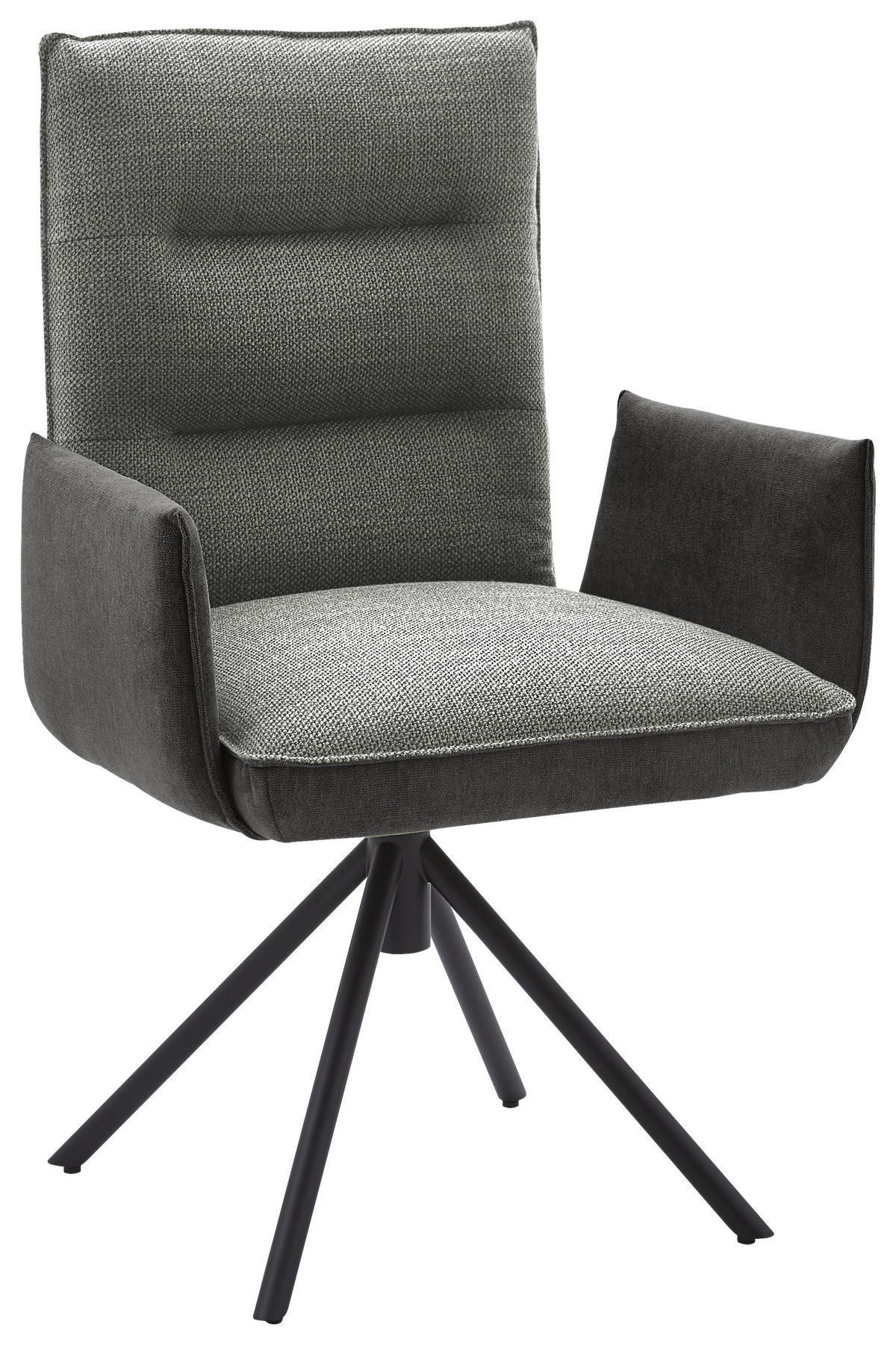 ARMLEHNSTUHL DREHBAR 360°  in Flachgewebe  - Dunkelgrau/Schwarz, Design, Textil/Metall (59/93/59cm) - Dieter Knoll