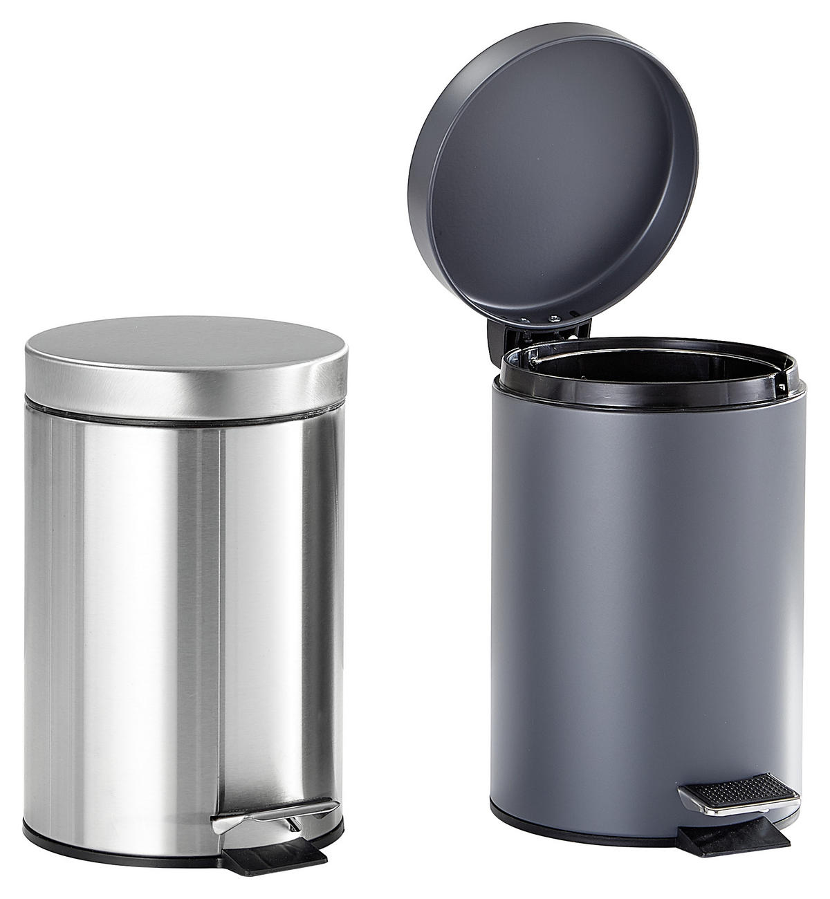 KOSMETIKEIMER 3 L  - Edelstahlfarben/Schwarz, Basics, Kunststoff/Metall (17/25.5cm) - Kela